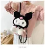 45cm Kuromi 박제 가방 동물 어린이 만화 캐주얼 배낭 여성/어린이를위한 귀여운 새 큰 봉제 배낭
