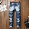 Jeans designer män randiga denim jeans mens lyx mode heta varumärke blå byxor ljus höft dsquare 2