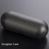 Carbon Fiber Material Sunglass Case Black Leather Mens Eyewear Ladies Glass Holder Protect 220812