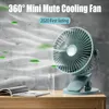 USB -prylar Ny 360 ° Clip Fan Cooling Mini Portable 3 Speed ​​Super Mute Cooler For Office Desktop Cool Fans Car Home Travel