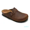 Venda-Boston Saco De Couro Cabeça Pull Chinelos Cork Mulheres Verão Masculino Anti-Skid Lazy Sapatos Lovers Beach Scuffs