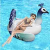 200cm flytande påfågel madrass uppblåsbara påfågel simma ringar flottor fritid float stol swan sätesring pool tubes strand leksak