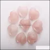 Perline di pietra sciolte Gioielli 30 mm Ornamenti di cuore Quarzo rosa naturale Turchese Pietre nude Decorazione Gioco a mano Maniglia Pezzi Acc Dhreo