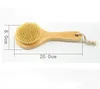 Dry Skin Body Brush with Short Wooden Handle Boar Bristles Shower Scrubber Exfoliating Massager FY5312 1103