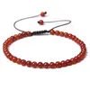 Pärlsträngar 4mm Natural Agate Stone Flätat Armband För Kvinnor Mini Pärlor Energi Pulsera Mode Energi Meditation Yoga