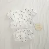 Bebek kız kıyafetleri takım elbise çiçek kısa kollu fırfır etek üst   bloomers şort yaz yaz yumuşak pamuk karahindiba baskısı tulum 220509