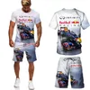 3D Printed Oversized T shirt Shorts Set For Men Sports Jersey Punk Tops Suit Novelty Comfortable Breathable Leisure Clothes 220613gx