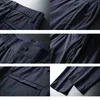 Browon Male Byxor Sommar Nylon Solid Färg Straight Mid Loose Full Length Smart Casual Pants Arbete 220325
