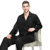 Mäns sömnkläder Mens Silk Satin Pyjamas Set Pyjama Pyjamas Set PJS Sleepwear Set 220823