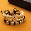 Imperial Crown King Pulsera para hombre Pave CZ Pulseras de oro para hombres Encanto de lujo Brazalete de moda Corona Cumpleaños Jewelry9122731