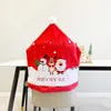 Stol täcker 1st Kerstman cap stoel cover Kerst Diner Tafel Party red hoed tillbaka Xmas Decoratie Voor Thuischair