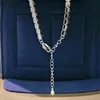 Moissanite Chains Necklaces 925 Sterling Silver Created Moissanite Gemstone Anniversary Party Unisex Couple Short Necklace Fine Je3171852