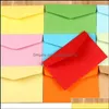 Papier d'emballage Bureau École Affaires Industriel 100Pcs / Lot Bonbons Kraft 14 Couleurs Enveloppes Vierges Carte Bancaire Cartes De Voeux Mini Membres Bby