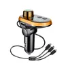 FM -sändare Auxiliary Modulator Bluetooth Hands Free Car Kit Audio Mp3 Spelare med 3 gränssnitt Fast 3.1A -laddare