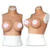 Realistic Big Tits Breastplate Fake Chest Breast Forms Cosplay Crossdresser Bodysuit Female Chest Transgender Sissy Mastectomy 220708