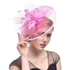 Berets Lady Fedoras Hat Girls Linen Cap Female British Style Hair Accessories Bridal Headwear Clip Banquet B-8291Berets BeretsBerets