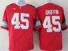 NCAA Ohio State Buckeyes College Football Jersey 27 Эдди Джордж 33 Мастер Тиг III 33 Пит Джонсон 45 Арчи Гриффин 47 AJ Hawk Высококачественные сшитые майки