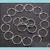 Sier Tone Split Nyckelringar 1,5X25Mm Metall Krok Ring För Göra själv Nyckelring Handgjorda Nyckelringar Kedjehållare Smycken Kontakter Drop Delivery 2