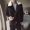 Männer Wolle Mischungen Lamm Kurzen Mantel 2021 Winter Warme Koreanische Slim Fit Woolen Jacke Männer Trend Grün Schwarz Casaco masculino T220810