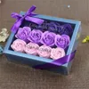 Decorative Flowers & Wreaths Flower Petal Soap Fashion Multicolor Meaningful Rose With Gift Box For Office Bath Artificial