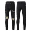 Jeans de designer para homem motociclista calças masculinas rasgadas estiramento magro angustiado motocicleta retalhos denim fit hip hop streetwear perna reta jogger calças pretas