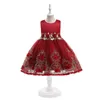 Kız Elbiseleri Avrupa ve Amerikan Çiçek Kızlar Elbise Boncuk Aplikler Prenses Balo Kıyısı Çocuk İlkbahar Sonbahar Yaz Gowngirl's