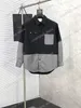 22SS Erkek Kadın Tasarımcılar Ceketler Paris Deniz Dalga Baskı Pamuk Kumaş Adam Kapa Boyun Sokak Giyim Siyah Gri M-2XL