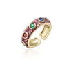 Estilo Bohemian Gemstone Ring Ring Ajustável Anéis de cobre Ajusta Jóias para mulheres Presente