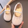 New Children Girls Casual Sneakers Spring Summer Kids Flat Shoe Soft Bottom Loafer Pearl Princess Shoes Baby Girls Dance Shoes