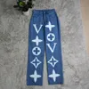 Дизайнерские сексуальные летние новые модные женские джинсы с принтом скинни с высокой талией синие белые повседневные брюки-карандаш