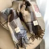 Luxury Plaid Scarf Winter Warm Cashmere Women Long Bandana Pashmina Foulard Female Scarves Tassel Shawl and Wraps Design