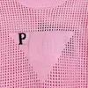 2022SS Fashion Designer Womens Knits Bluses Wear Net Red With Hollow Front Letter Brodery Högkvalitativ Lös Bekväm personlighet Trendig storlek S-XL