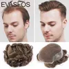 Men Hair Synthetic in Stock Toupee Q6 Style Replacement System Zwitsers kant Front met PU mannelijke pruik natuurlijke remy menselijke prothese 0527