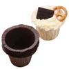 Pirottini di carta Fodere per cupcake Porta muffin per matrimonio Compleanno Baby Shower Party Caffè Marrone Bianco PHJK2203