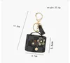 Creativity Presbyopia Leather Coin Purse Bag Keychain Pendant Charm Jewelry Flower Metal Key Ring Holder Women Men Fashion PU Tass6659828