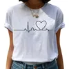 Love Print T-shirts for Women Harajuku Summer Tam camise