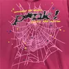 2022 Young Thug Pink Sp5der 555555 Sweat à capuche pour hommes et femmes de haute qualité en mousse imprimée Spider Web Graphic 555555 Sweatshirts Pulls GOS5