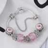 Charm Bracelets Pink Crystal & Class Beads Fits Original DIY Brand Bracelet Bangles For Women Lover Jewelry Gift DropCharm Lars22