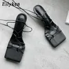 Eilyken Fashion Women Sandals Тонкая низкая каблука