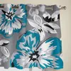 Curtain & Drapes Flower Blue Grey Texture Modern Window Curtains Living Room Bathroom Kitchen Household ProductsCurtain