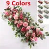 Fast 9 Farben Hochzeitsdekorationen 100 cm dekorative Blumen DIY Hochzeit Blumenwandarrangement Zubehör Seide Pfingstrosen Rose künstliche Reihe Dekor Eisenbogen Hintergrund