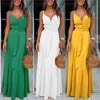 Fashion Women Summer Dress Boho Style Sleeveless Strappy Female Girls es V-neck Bandage Party Beach Feminine les robe W220315