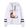 Women's Hoodies & Sweatshirts 26 Floral Alphabet Font Classic Hoodie Women Graphic Streetwear Winter Warm Fashion Female