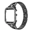 Pour Apple Watch série 7 6 5 4 SE luxe cristal diamant étui de protection bracelet couverture iWatch 44mm 45mm