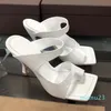 2022 Woman Dress Shoes Luxury Flip Flop Nappa Dream Square toe Sandal Ladies Casual Slippers High Heels With box