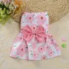 Dog Apparel Floral York Clothes For Small Dogs Beach Dress Spring Puppy Party Dresses Summer Cat Skirt With Super Bowknot
