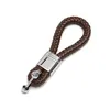 Keychains Car Key Ring Woven With Pattern Leather Rope Chain Gun Black Ribbon Horseshoe Clasp Keychain For Men And Women Enek22