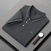 Polos para hombre 2022, camisas de negocios con bordado de letras, Tops de moda de verano, camiseta de manga corta, blusa ajustada, ropa de tendencia para hombre