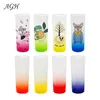 3oz Gradient Rainbow Colorful Bottom Frosted Sublimation Shot Glass Water Bottle Sublimation Cup Tumbler Z11