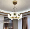 Kolor Emalie Lampy żyrandolowe Kryształ do Maszynowy Sypialnia Post-Nowoczesne Proste Światła Salon Dining Room Wisiorek Oświetlenie